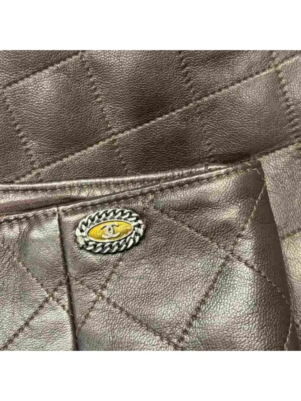 CHANEL name leather